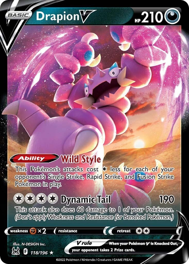 ポケモンカード 英語版 海外限定 ドラピオンV SR drapion V Drapion V [SWSH11 - 118/196] – Hobby Stop TCG