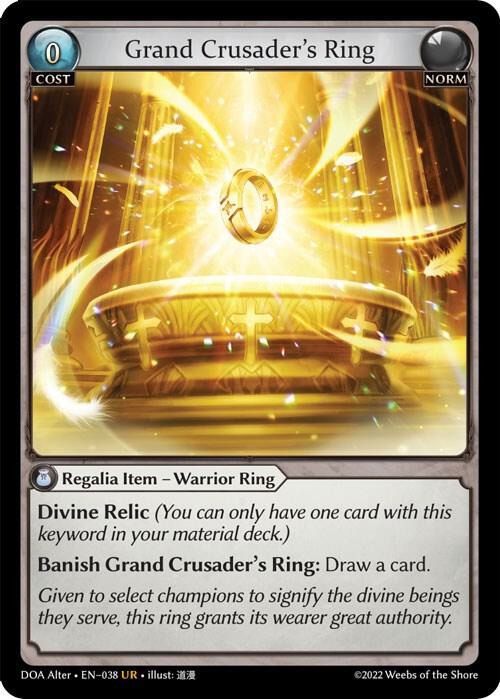 Grand Crusader's Ring [UR] - Dawn of Ashes Alter Edition