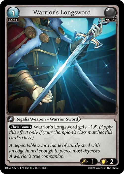 Warrior's Longsword [UC] - Dawn of Ashes Alter Edition