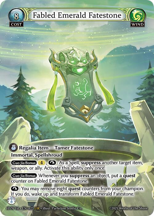 Fabled Emerald Fatestone // Byakko, White Tiger [UR] - Abyssal Heaven