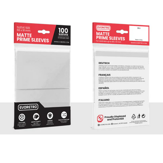 EVORETRO Matte Card Sleeve Standard [66 x 91 mm Transparent 100-Pack]