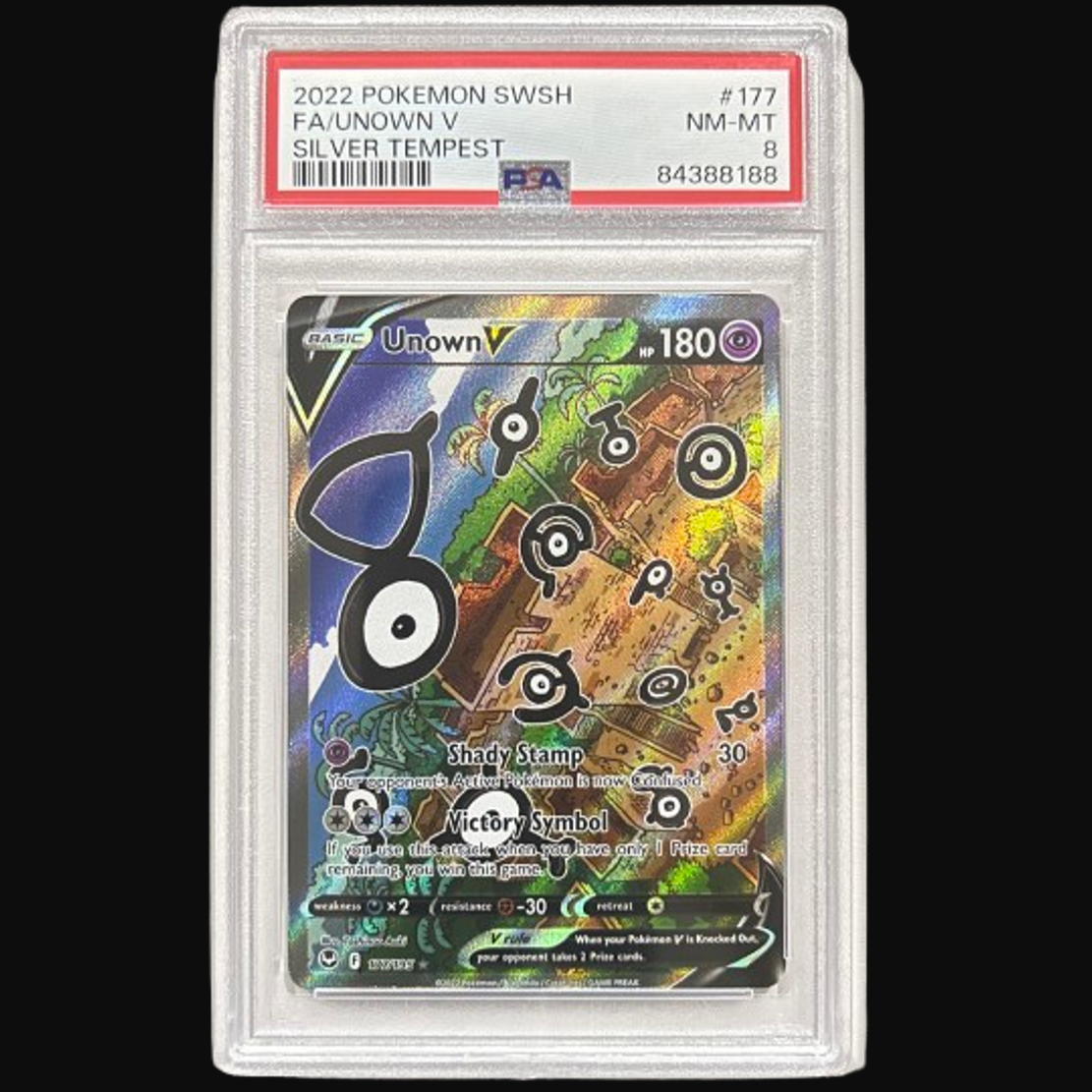 Unown V [177/195](Alternate Full Art) - SWSH12: Silver Tempest - PSA 8